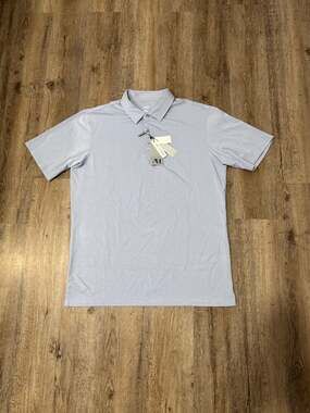 American Heritage Men's Solid Sky Performance Short Sleeve Polo Size Large